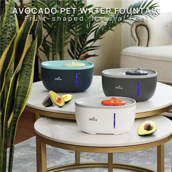 Avocado Pet Water Fountain with LEDLight,67oz/2.0L,Ultra Quiet CatWater Fountain - Picture 4 of 6